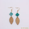 Boucles d'oreilles en bois et résine – Image 2